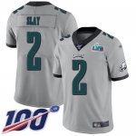 Men's Womens Youth Kids Philadelphia Eagles #2 Darius Slay Jr. Silver Super Bowl LVII Patch Limited Inverted Legend 100th Season Jersey