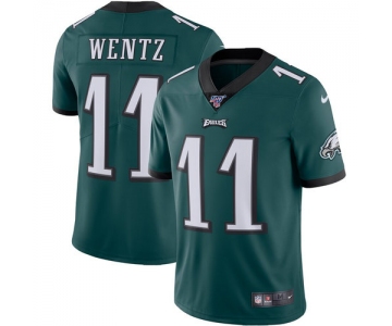 Nike Eagles 11 Carson Wentz Green 100th Season Vapor Untouchable Limited Jersey