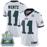 Nike Eagles #11 Carson Wentz White Super Bowl LII Champions Men's Stitched NFL Vapor Untouchable Limited Jersey