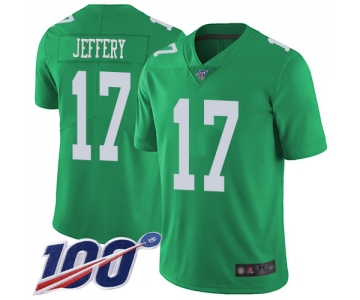 Nike Eagles #17 Alshon Jeffery Green Men's Stitched NFL Limited Rush 100th Season Jersey