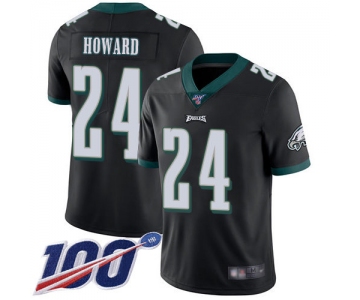 Nike Eagles #24 Jordan Howard Black Alternate Men's Stitched NFL 100th Season Vapor Limited Jersey