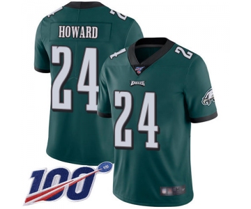 Nike Eagles #24 Jordan Howard Midnight Green Team Color Men's Stitched NFL 100th Season Vapor Limited Jersey