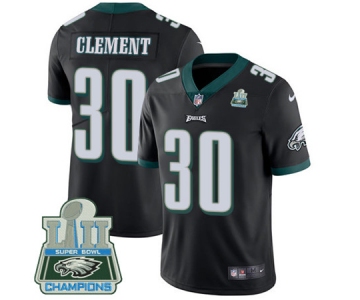 Nike Eagles #30 Corey Clement Black Alternate Super Bowl LII Champions Men's Stitched NFL Vapor Untouchable Limited Jersey
