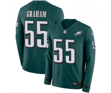 Nike Eagles 55 Brandon Graham Midnight Green Team Color Men's Stitched NFL Limited Therma Long Sleeve Jersey