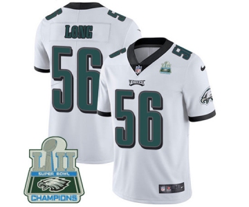 Nike Eagles #56 Chris Long White Super Bowl LII Champions Men's Stitched NFL Vapor Untouchable Limited Jersey