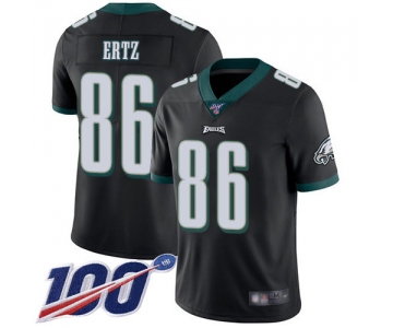 Nike Eagles #86 Zach Ertz Black Alternate Men's Stitched NFL 100th Season Vapor Limited Jersey