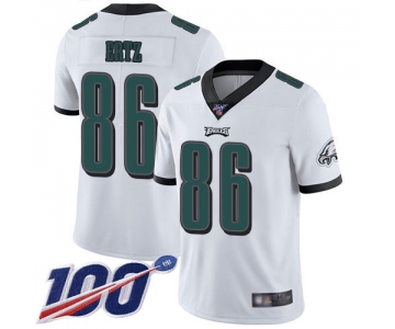Nike Eagles #86 Zach Ertz White Men's Stitched NFL 100th Season Vapor Limited Jersey
