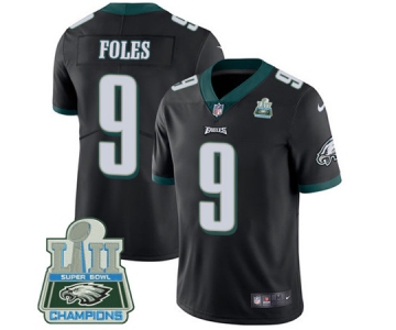 Nike Eagles #9 Nick Foles Black Alternate Super Bowl LII Champions Men's Stitched NFL Vapor Untouchable Limited Jersey