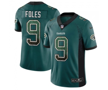 Nike Eagles #9 Nick Foles Midnight Green Team Color Men's Stitched NFL Limited Rush Drift Fashion Jersey
