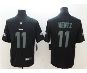 Nike Philadelphia Eagles #11 Carson Wentz Black Impact Limited Jersey