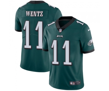 Nike Philadelphia Eagles #11 Carson Wentz Midnight Green Team Color Men's Stitched NFL Vapor Untouchable Limited Jersey