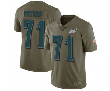 Nike Philadelphia Eagles #71 Jason Peters Olive Men's Stitched NFL Limited 2017 Salute To Service Jersey