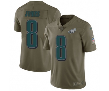 Nike Philadelphia Eagles #8 Donnie Jones Olive Men's Stitched NFL Limited 2017 Salute To Service Jersey