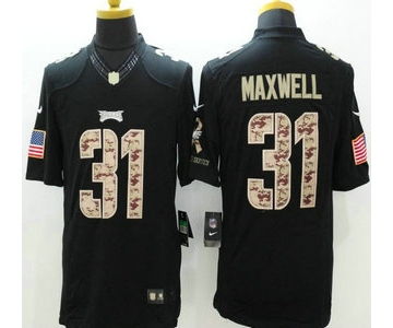 Philadelphia Eagles #31 Byron Maxwell Nike Salute to Service Nike Black Limited Jersey