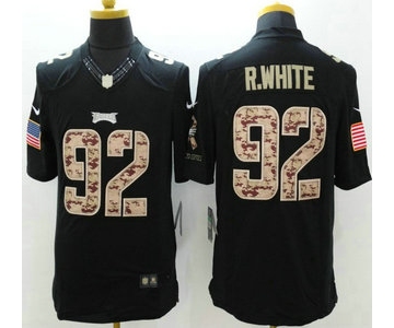 Philadelphia Eagles #92 Reggie White Nike Salute to Service Nike Black Limited Jersey