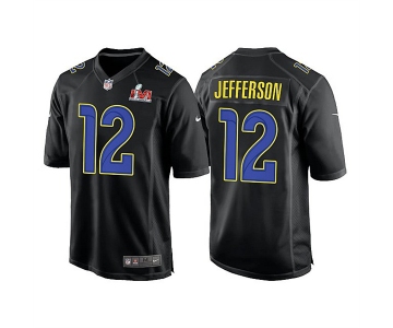 Men's Los Angeles Rams #12 Van Jefferson 2022 Black Super Bowl LVI Game Stitched Jersey