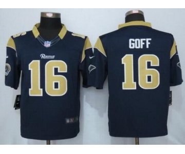 Men's Los Angeles Rams #16 Jared Goff Navy Blue Team Color NFL Nike Elite Jersey