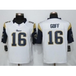 Men's Los Angeles Rams #16 Jared Goff White Road NFL Nike Elite Jersey