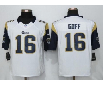 Men's Los Angeles Rams #16 Jared Goff White Road NFL Nike Elite Jersey