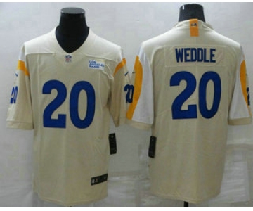 Men's Los Angeles Rams #20 Eric Weddle 2021 Cream Vapor Untouchable Limited Stitched Jersey
