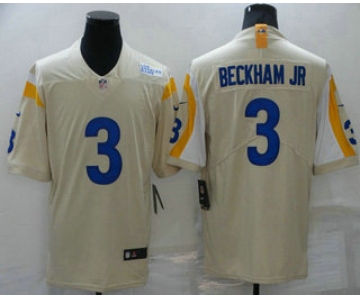 Men's Los Angeles Rams #3 Odell Beckham Jr 2021 Cream Vapor Untouchable Limited Stitched Jersey