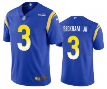 Men's Los Angeles Rams #3 Odell Beckham Jr. 2021 Vapor Untouchable Limited Stitched Football Royal Jersey