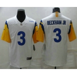 Men's Los Angeles Rams #3 Odell Beckham Jr 2021 White Vapor Untouchable Limited Stitched Football Jersey
