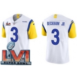 Men's Los Angeles Rams #3 Odell Beckham Jr Limited White Alternate 2022 Super Bowl LVI Bound Vapor Jersey