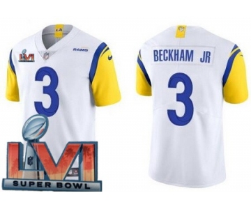 Men's Los Angeles Rams #3 Odell Beckham Jr Limited White Alternate 2022 Super Bowl LVI Bound Vapor Jersey