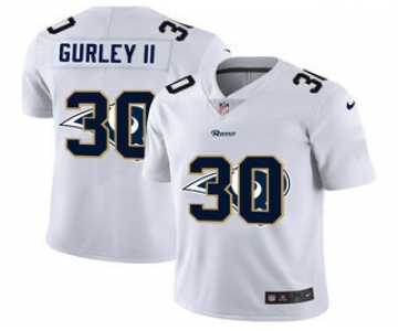 Men's Los Angeles Rams #30 Todd Gurley II White 2020 Shadow Logo Vapor Untouchable Stitched NFL Nike Limited Jersey