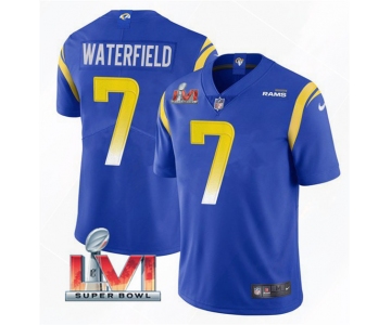 Men's Los Angeles Rams #7 Bob Waterfield 2022 Royal Super Bowl LVI Vapor Limited Stitched Jersey