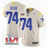 Men's Los Angeles Rams #74 Merlin Olsen 2022 Bone Super Bowl LVI Vapor Limited Stitched Jersey