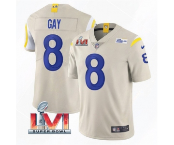 Men's Los Angeles Rams #8 Matt Gay 2022 Bone Super Bowl LVI Vapor Limited Stitched Jersey