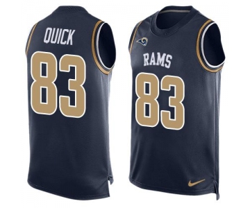 Men's Los Angeles Rams #83 Brian Quick Navy Blue Hot Pressing Player Name & Number Nike NFL Tank Top Jersey