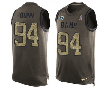Men's Los Angeles Rams #94 Robert Quinn Green Salute to Service Hot Pressing Player Name & Number Nike NFL Tank Top Jersey