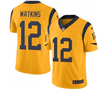 Nike Los Angeles Rams #12 Sammy Watkins Gold Men's Stitched NFL Limited Rush Jersey