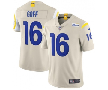 Nike Los Angeles Rams #16 Jared Goff Bone 2020 New Vapor Untouchable Limited Jersey
