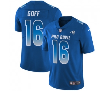 Nike Los Angeles Rams #16 Jared Goff Royal Men's Stitched NFL Limited NFC 2019 Pro Bowl Jersey