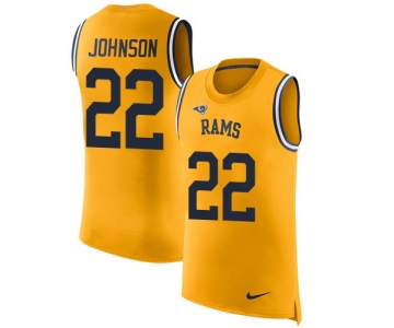 Nike Los Angeles Rams #22 Trumaine Johnson Gold Men's Stitched NFL Limited Rush Tank Top Jersey