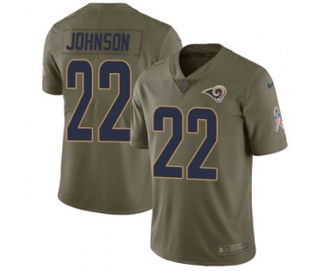 Nike Los Angeles Rams #22 Trumaine Johnson Olive Men's Stitched NFL Limited 2017 Salute to Service Jersey