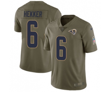 Nike Los Angeles Rams #6 Johnny Hekker Olive Men's Stitched NFL Limited 2017 Salute to Service Jersey