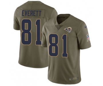 Nike Los Angeles Rams #81 Gerald Everett Olive Men's Stitched NFL Limited 2017 Salute to Service Jersey