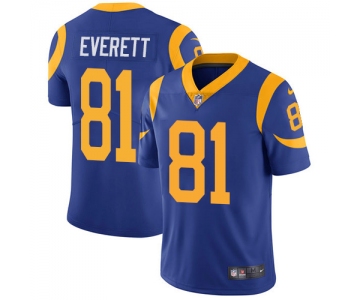 Nike Los Angeles Rams #81 Gerald Everett Royal Blue Alternate Men's Stitched NFL Vapor Untouchable Limited Jersey