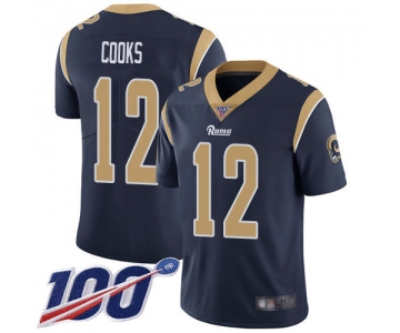 Nike Rams #12 Brandin Cooks Navy Blue Team Color Men's Stitched NFL 100th Season Vapor Limited Jersey