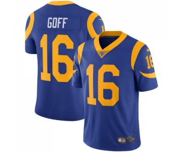 Nike Rams 16 Jared Goff Royal 100th Season Vapor Untouchable Limited Jersey