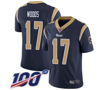 Nike Rams #17 Robert Woods Navy Blue Team Color Men's Stitched NFL 100th Season Vapor Limited Jersey