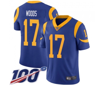 Nike Rams #17 Robert Woods Royal Blue Alternate Men's Stitched NFL 100th Season Vapor Limited Jersey