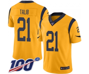Nike Rams #21 Aqib Talib Gold Men's Stitched NFL Limited Rush 100th Season Jersey