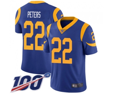 Nike Rams #22 Marcus Peters Royal Blue Alternate Men's Stitched NFL 100th Season Vapor Limited Jersey