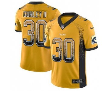 Nike Rams #30 Todd Gurley II Gold Men's Stitched NFL Limited Rush Drift Fashion Jersey